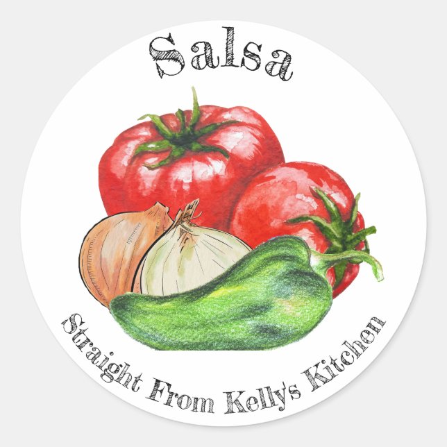 Zuhause Canning Business Tomato Salsa Food Label Runder Aufkleber (Vorderseite)