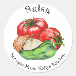 Zuhause Canning Business Tomato Salsa Food Label Runder Aufkleber