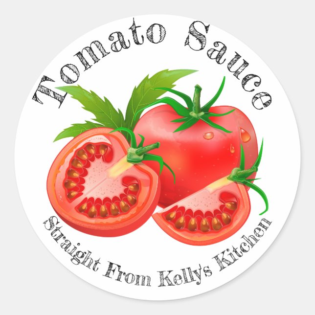 Zuhause Canning Business Tomato Sauce Food Label Runder Aufkleber (Vorderseite)