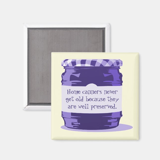 Zuhause Canning Spaß Retro Lila Jelly Jar Kitchen Magnet (Vorderseite/Rückseite)