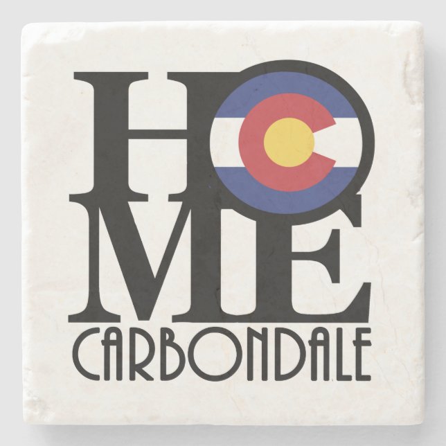 ZUHAUSE Carbondale Colroado Steinuntersetzer (Vorderseite)