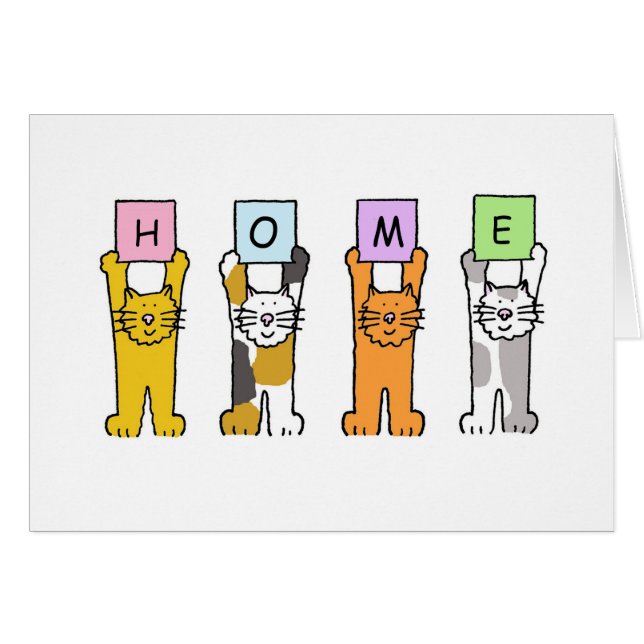 ZUHAUSE Cartoon Cats (Vorderseite (Horizontal))