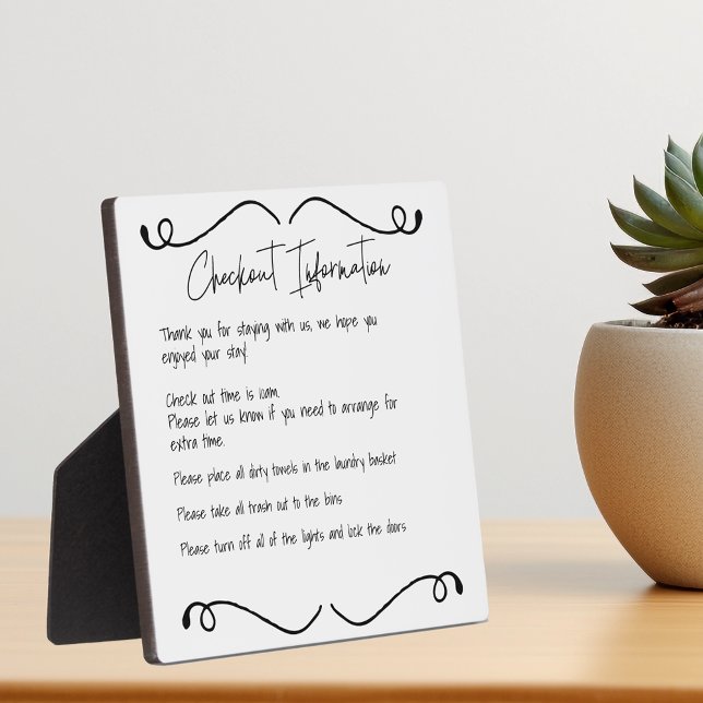 Zuhause Checkout-Informationen für Gastbesucher Fotoplatte (Von Creator hochgeladen)