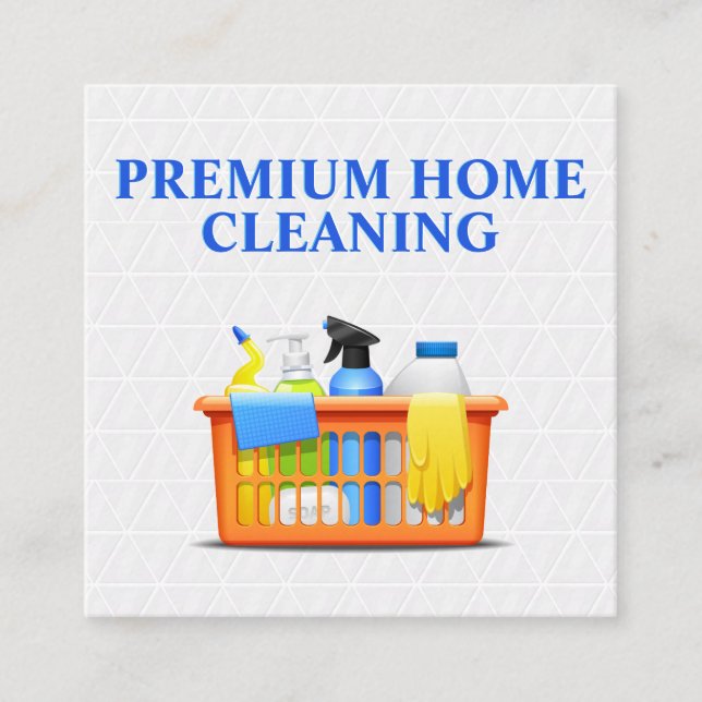Zuhause Cleaners | Maid | Reinigungsmittel | Flies Quadratische Visitenkarte (Vorderseite)