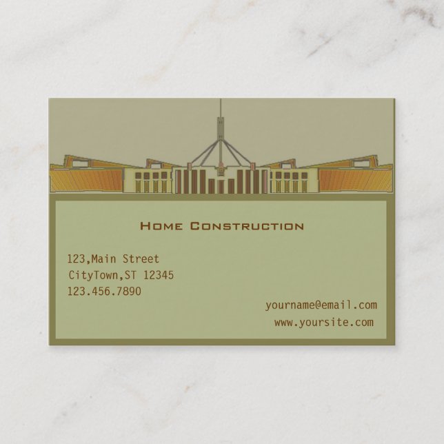 Zuhause Construction Business Card Visitenkarte (Vorderseite)