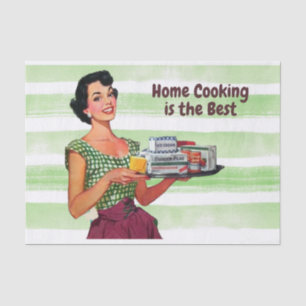 Zuhause Cooking ist die beste Retro-Hausfrau mit E Seidenpapier