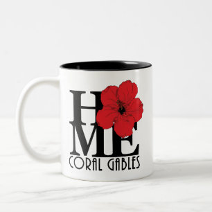 ZUHAUSE Coral Gables Red Hibiskus 11oz Zweifarbige Tasse
