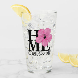 ZUHAUSE Coral Springs Pink Hibiskus Glas