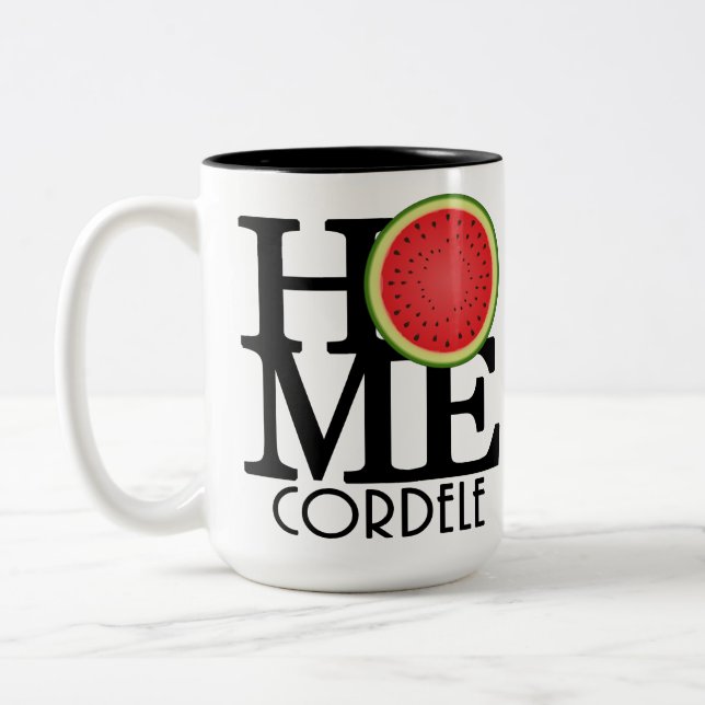 ZUHAUSE Cordele Georgia Watermelon Serie 15oz Zweifarbige Tasse (Links)
