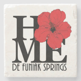 ZUHAUSE De Funiak Springs Red Hibiskus Steinuntersetzer