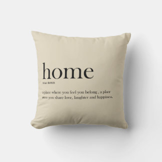 Zuhause-Definition, Typografie, trendy, modern Kissen