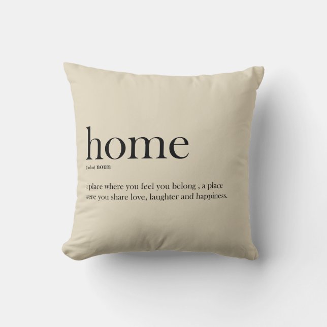 Zuhause-Definition, Typografie, trendy, modern Kissen (Vorderseite)