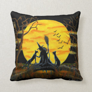 Zuhause, Dekor, Kissen, Halloween, Hexe, Schläger, Kissen
