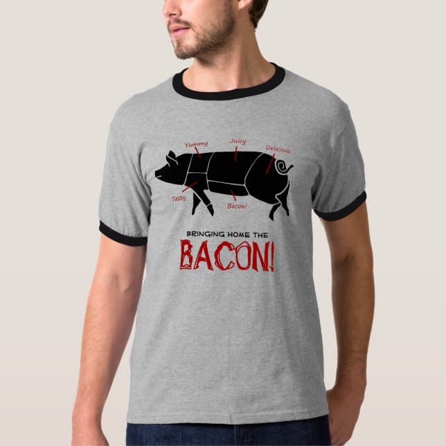 Zuhause den SPECK holen!  Lustiges T-Shirt (Vorderseite)