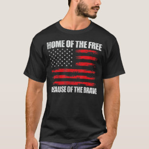 Zuhause der Freien amerikanischen Fahne Männer Jun T-Shirt