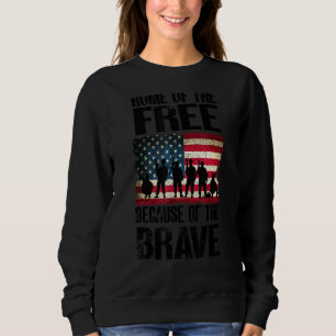 Zuhause der freien wegen der tapferen US-Flagge 4. Sweatshirt