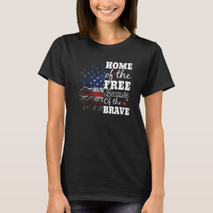 Zuhause der freien wegen der tapferen US-Flagge Su T-Shirt