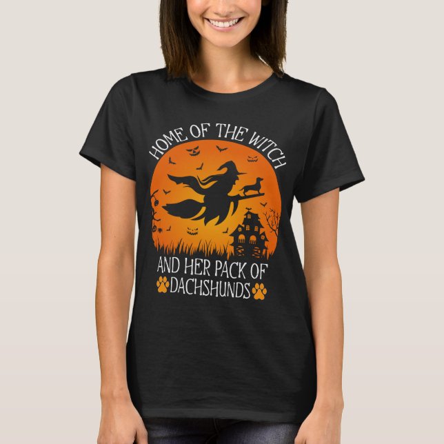 Zuhause der Hexe und ihr Bündel von Dackeln Cool T-Shirt (Vorderseite)