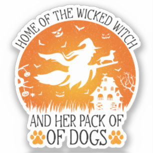 Zuhause der Wicken Hexe und ihre Hundepackung Cool Aufkleber