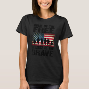 Zuhause des Freien wegen der tapferen US-Flagge Pa T-Shirt