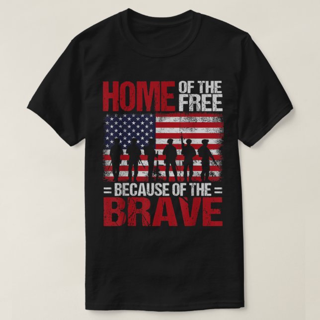Zuhause des Freien wegen des tapferen Veteranen 4. T-Shirt (Design vorne)