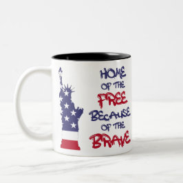 Zuhause des freien wegen des tapferen Zeichens Zweifarbige Tasse