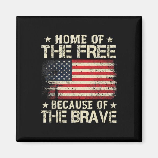 Zuhause des Freistaates wegen der tapferen US-Flag Magnet (Vorne)