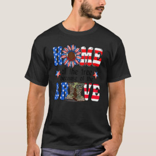 Zuhause des Gratis wegen des tapferen 4. Juli T-Shirt