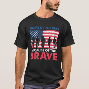 Zuhause des kostenlosen wegen des tapferen 4. Juli T-Shirt