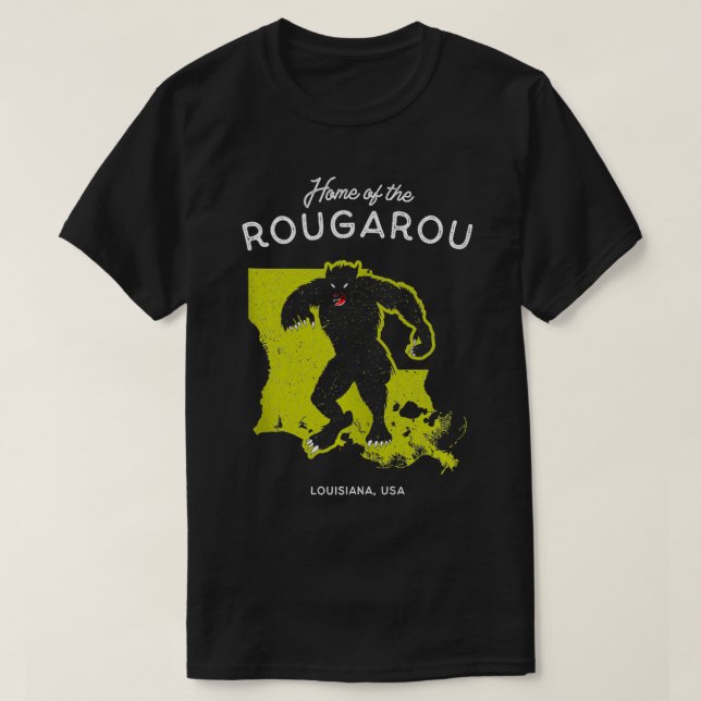 Zuhause des Rougarou USA Cryptid T-Shirt (Design vorne)