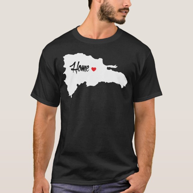 Zuhause-dominikanisches T-Shirt dunkles BG (Vorderseite)