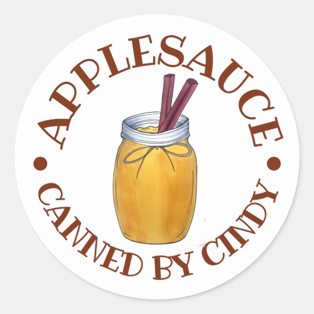 Zuhause-Dosierung für selbstgebrannte Applesauce Runder Aufkleber (Vorderseite)