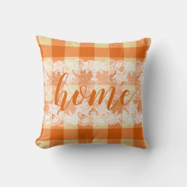 Zuhause Drehbuch Gingham Orange Bauernstruktur Kissen