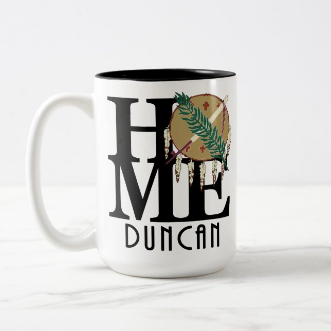 ZUHAUSE Duncan Oklahoma 15oz Zweifarbige Tasse (Links)