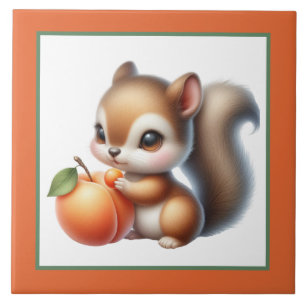 Zuhause-Eichhörnchenpfirsich Fliese