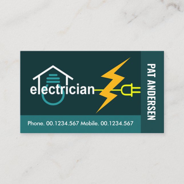 Zuhause Electrician Power Plug-Ins Visitenkarte (Vorderseite)