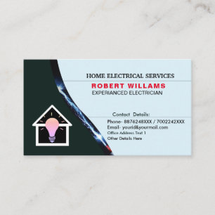 Zuhause Elektrischer Service Erlebter Elektriker Visitenkarte