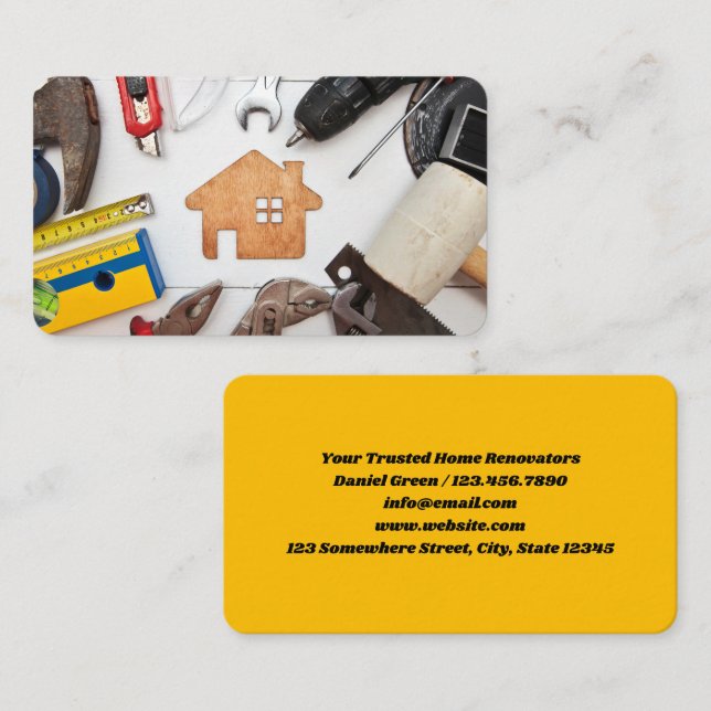 🏠︎ Zuhause-Entfernen Visitenkarte (Vorne/Hinten)