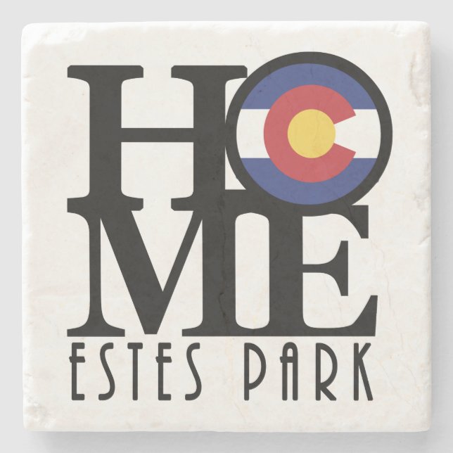ZUHAUSE Estes Park Colorado Steinuntersetzer (Vorderseite)