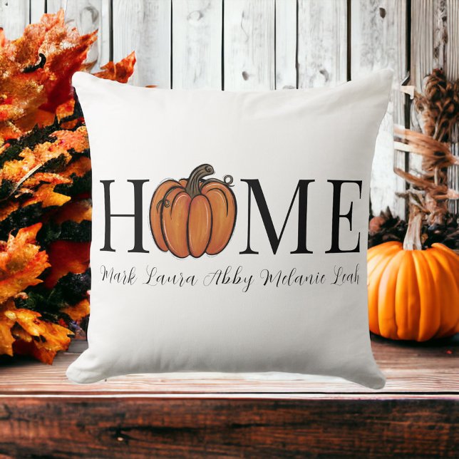 Zuhause Fall Orange Pumpkin Personalisierte Famili Kissen (Von Creator hochgeladen)