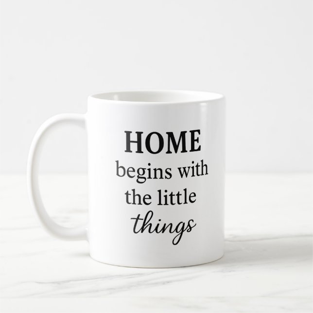 Zuhause fängt mit den Kleinen an - Inspiration Kaffeetasse (Links)