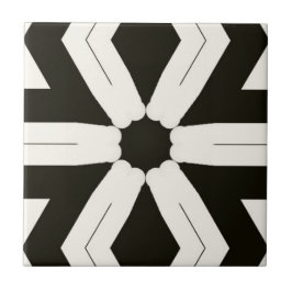 Zuhause Floral Black & White Fliese