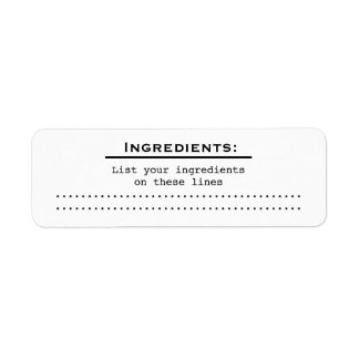 Zuhause Food Kitchen Ingredients List Label v2