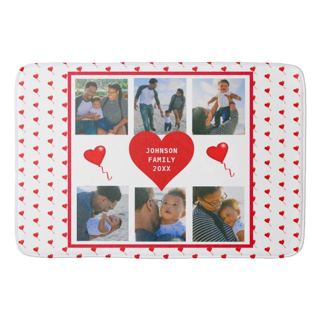 Zuhause Foto Personalisiert Collage Familie Valent Badematte (Vorderseite)