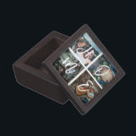 ZUHAUSE für benutzerdefinierte Bildersammlung Kiste<br><div class="desc">Personalisierte Familienkuepsake-Box mit 4 Ihrer Fotos in einer quadratischen Rastergitter-Foto-Collage und einer schönen handgeschriebenen Skript-Rechtschreibung ZUHAUSE. Großartiges Geschenk für Mutter,  Vater,  Familie,  Freunde,  Eltern und Großeltern!</div>