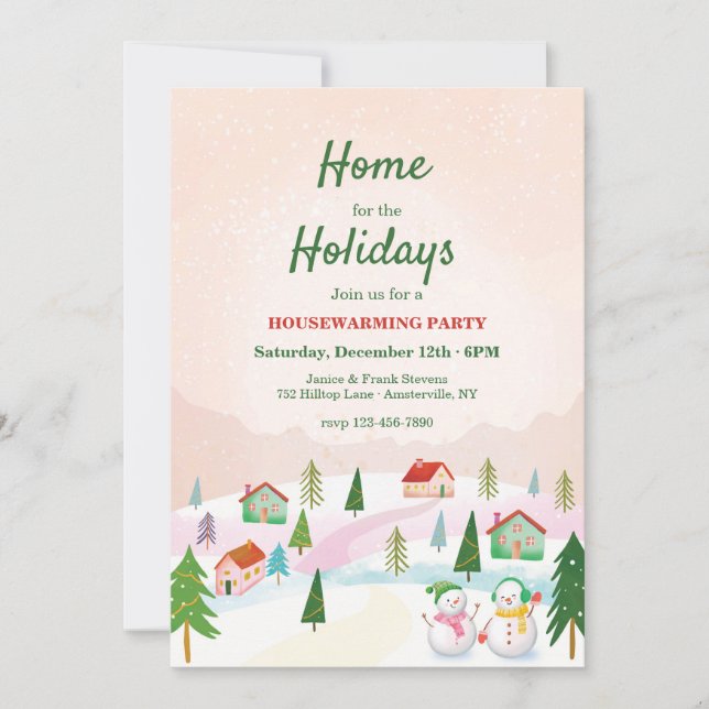 Zuhause für das Holidays Housewarming Party Einladung (Vorderseite)
