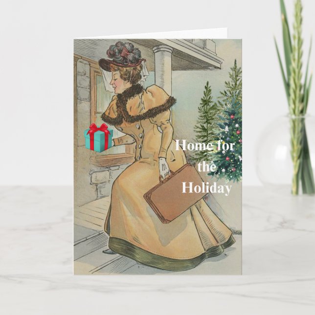 Zuhause für den Feiertag Karte (Vorderseite)