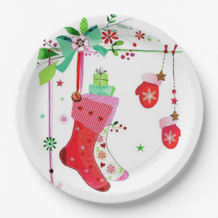 Zuhause für den Feiertags-Weihnachtspapier-Teller Pappteller