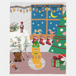 Zuhause für die Feiertage-Illustration Fleecedecke