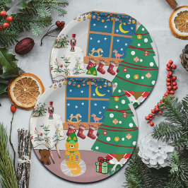 Zuhause für die Feiertage-Illustration Pappteller